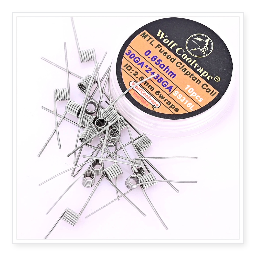 Vape Coil Replacement - 10 stuks Wolfcoolvape MTL Fused Clapton