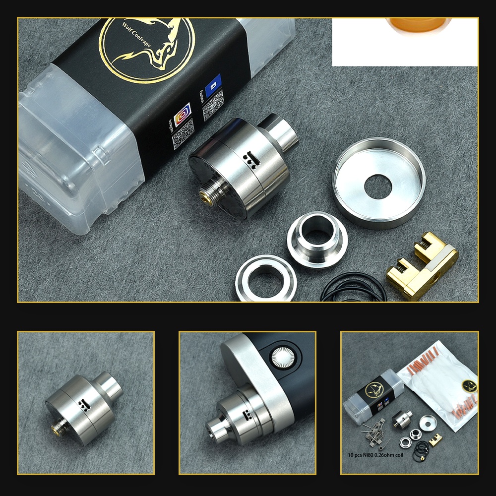 Vape Coil Replacement - Wolfcoolvape Nisshoku RDA-verstuiver voor MTL-vaping, 22MM